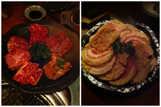 牛肋骨肉、雪花猪肉