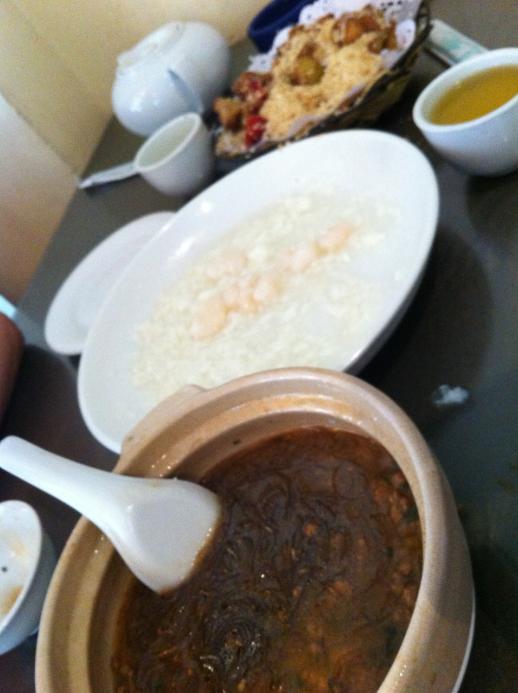 蛋白虾仁+肉糜粉丝煲