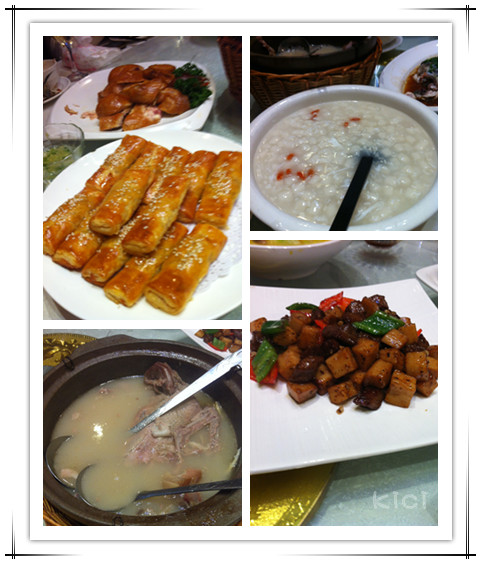 叉烧酥，酒酿，鸭汤，黑椒牛肉炒菇