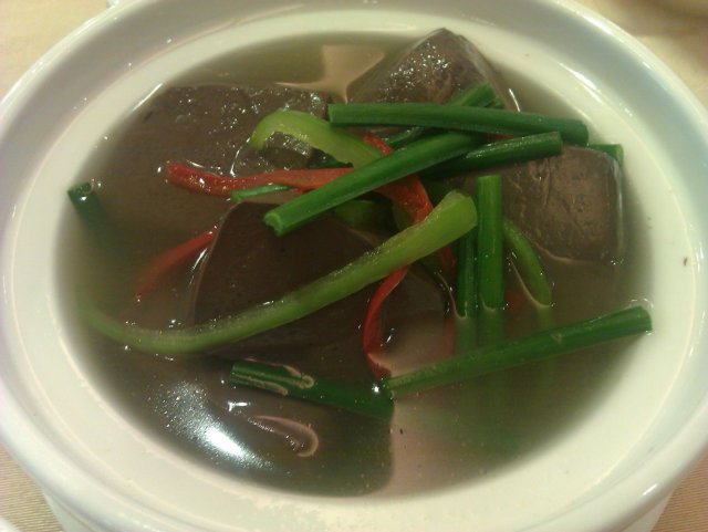 韭菜猪红汤