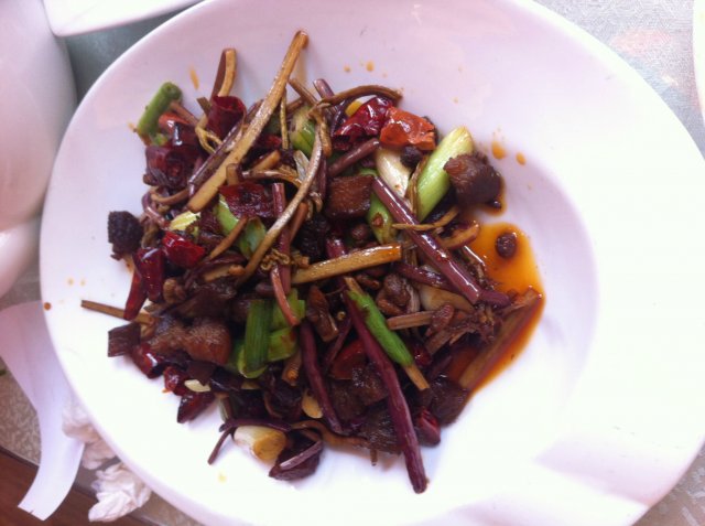 豆豉蕨菜炒软哨