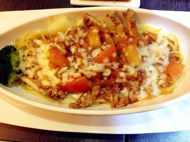 芝士千岛汁鸡扒意面