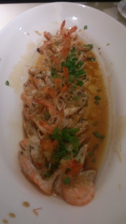 蒜蓉蒸开边基围虾