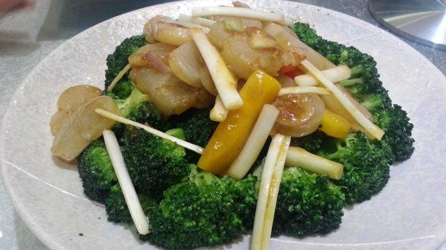 西兰花炒北海元贝