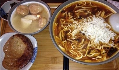 酸辣汤面 罗汉素浇
