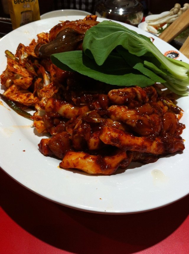 章鱼鸡肉铁板烧