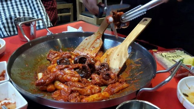 章鱼鸡肉铁板烧