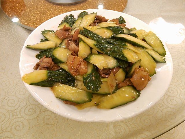 青瓜炒鸡杂