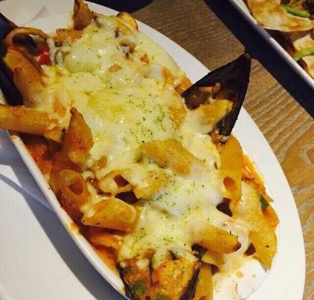 海鲜焗斜管面