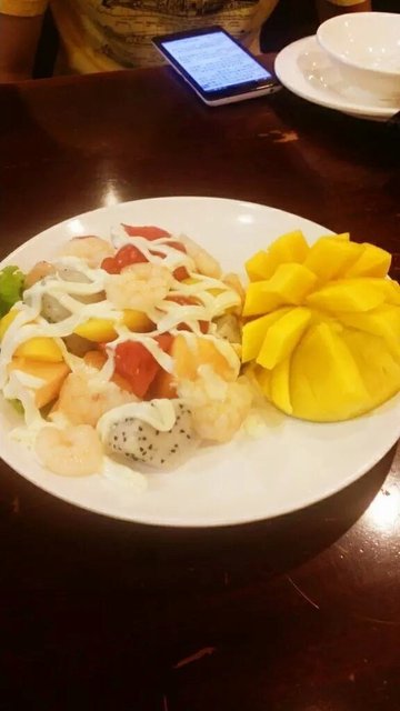 香芒大虾沙律