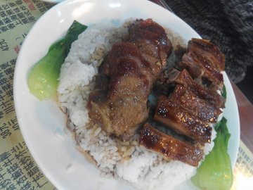 烧鸭拼叉烧饭